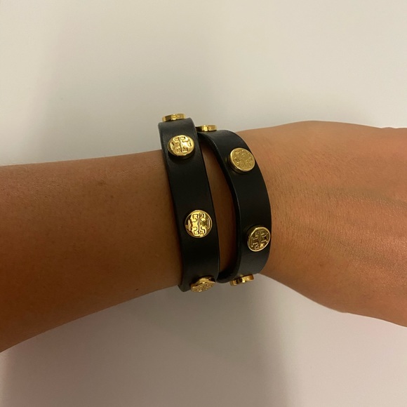 Tory Burch Bracelet Double Wrap Logo Leather - Picture 3 of 4